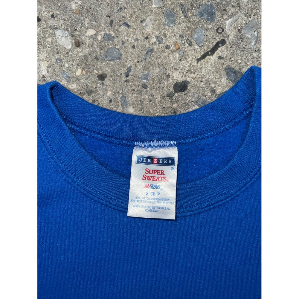 Jerzees Super Sweats Alpha Phi Delta NY Giants Crewneck Sweatshirt Blue Mens S - Picture 5 of 9